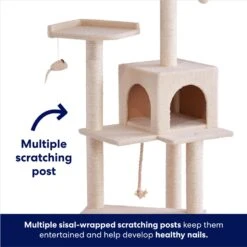 Frisco 57-in Faux Fur Cat Tree & Condo -Chewy 101805 PT2. AC SS1800 V1667229735