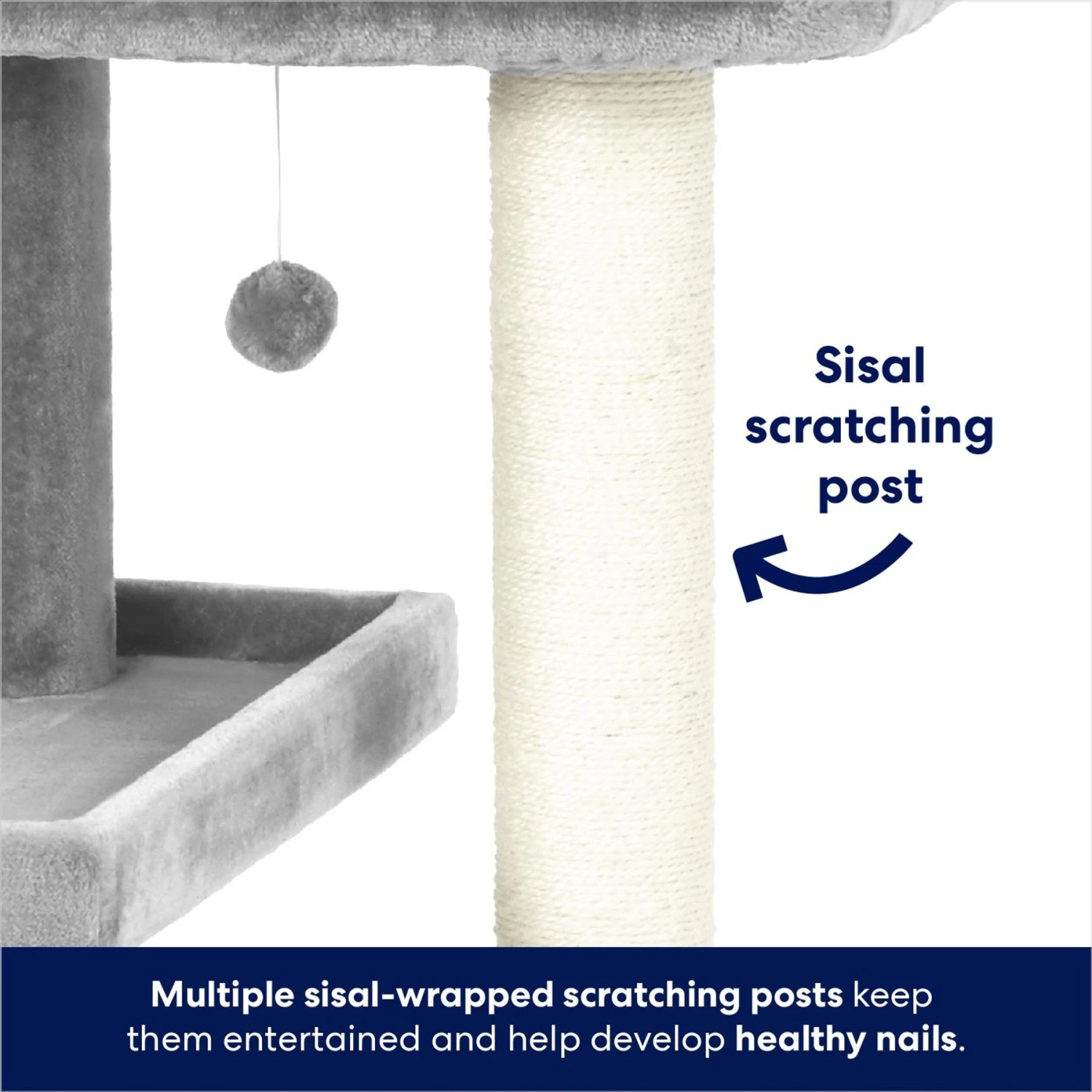 Frisco 42-in Heavy Duty Faux Fur Cat Tree & Condo 6 Frisco 42-in Heavy Duty Faux Fur Cat Tree & Condo - Image 4