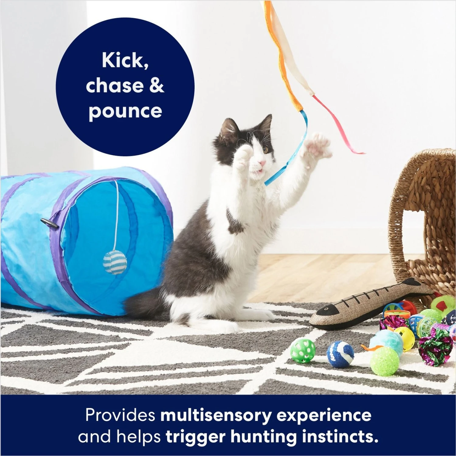 Frisco Plush, Teaser, Ball & Tri-Tunnel Variety Pack Cat Toy With Catnip, 20 Count 6 Frisco Plush, Teaser, Ball & Tri-Tunnel Variety Pack Cat Toy With Catnip, 20 Count - Image 4