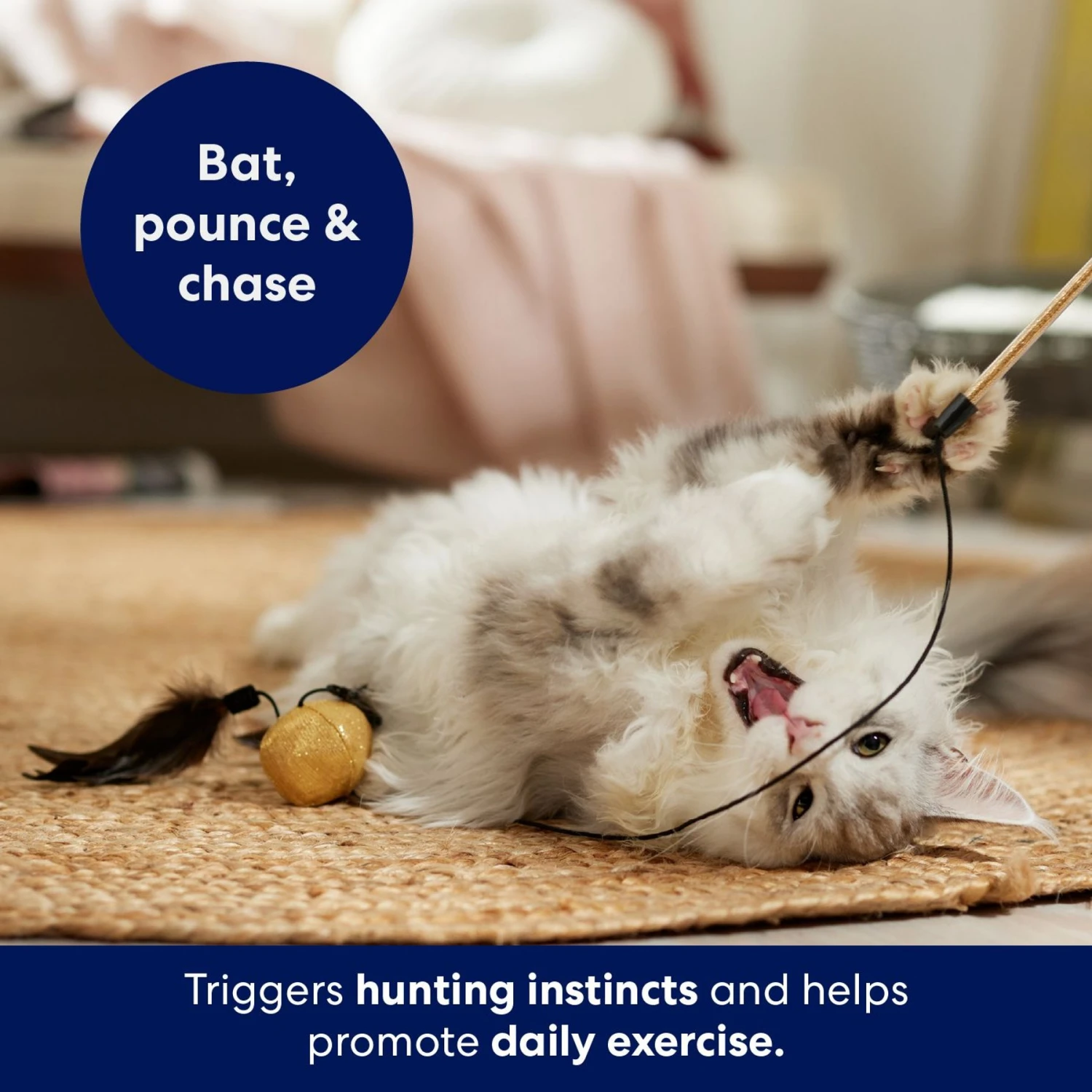 Frisco Sparkle Ball Teaser Wand Cat Toy With Catnip 6 Frisco Sparkle Ball Teaser Wand Cat Toy With Catnip - Image 4