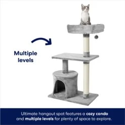Frisco 38-in Cat Tree With Condo, Top Perch & Toy -Chewy 214377 PT2. AC SS1800 V1667229266