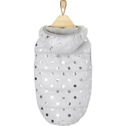 Frisco Mediumweight Silver Polka Dotted Insulated Dog & Cat Coat -Chewy 224017 PT3. AC SS1800 V1600728075