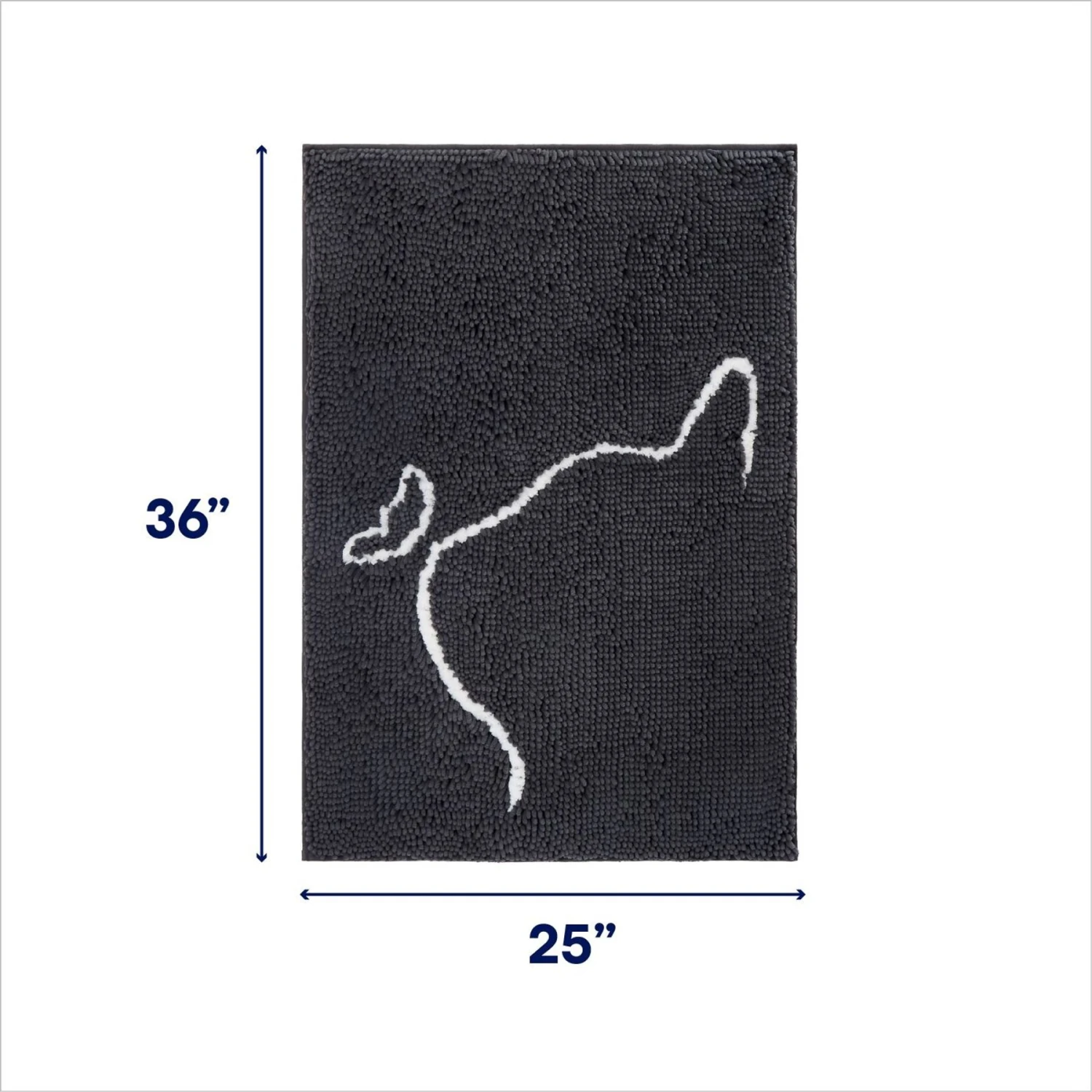 Frisco Microfiber Chenille Cat Silhouette Litter Mat 4 Frisco Microfiber Chenille Cat Silhouette Litter Mat - Image 2