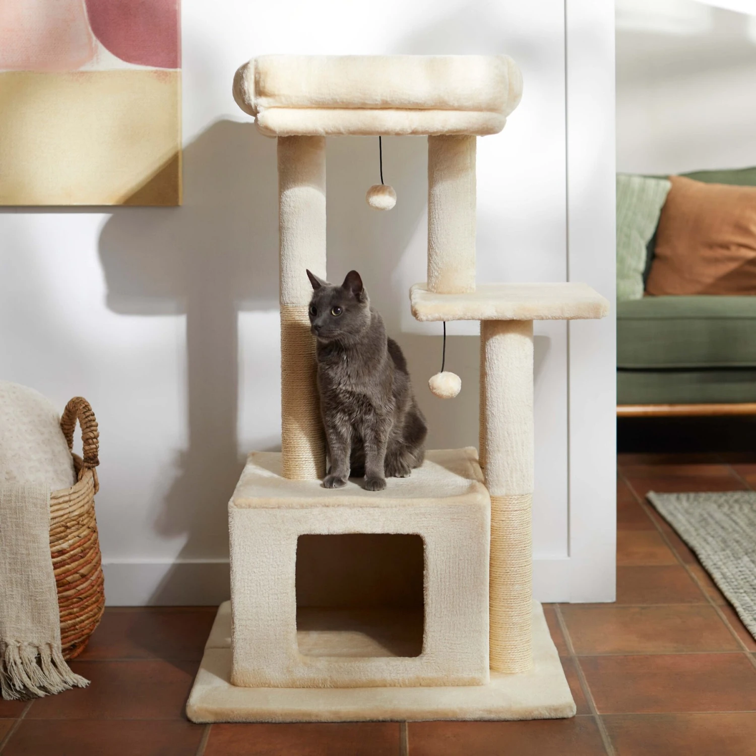 Frisco 40-in Faux Fur Cat Tree & Condo 2 Frisco 40-in Faux Fur Cat Tree & Condo