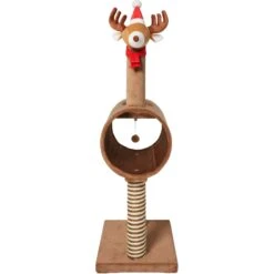 Frisco Holiday 52.3-in Reindeer Cat Scratching Post & Tunnel -Chewy 236569 PT3. AC SS1800 V1601332856