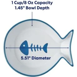 Frisco Fish Shaped Non-skid Ceramic Cat Bowl 10 Frisco Fish Shaped Non-skid Ceramic Cat Bowl -Chewy 256111 PT1. AC SS1800 V1692728249