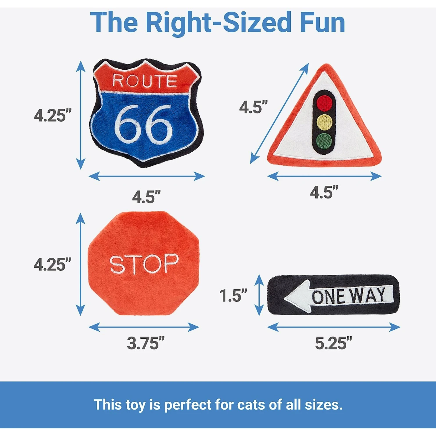 Frisco Road Trip Traffic Signs Plush Cat Toy With Catnip 4 Frisco Road Trip Traffic Signs Plush Cat Toy With Catnip - Image 2