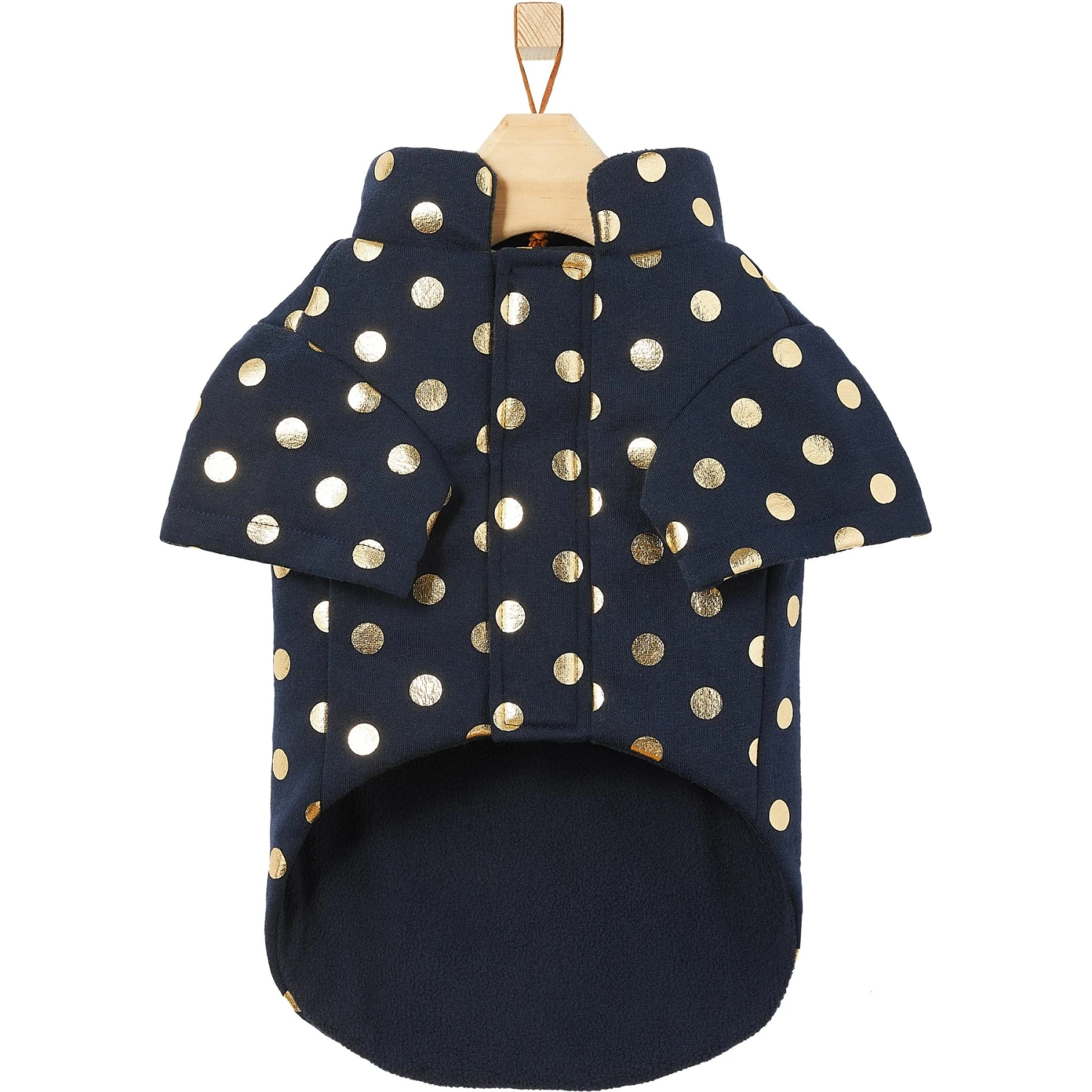 Frisco Lightweight Gold Dotted Dog & Cat Jacket, Navy 7 Frisco Lightweight Gold Dotted Dog & Cat Jacket, Navy - Image 5