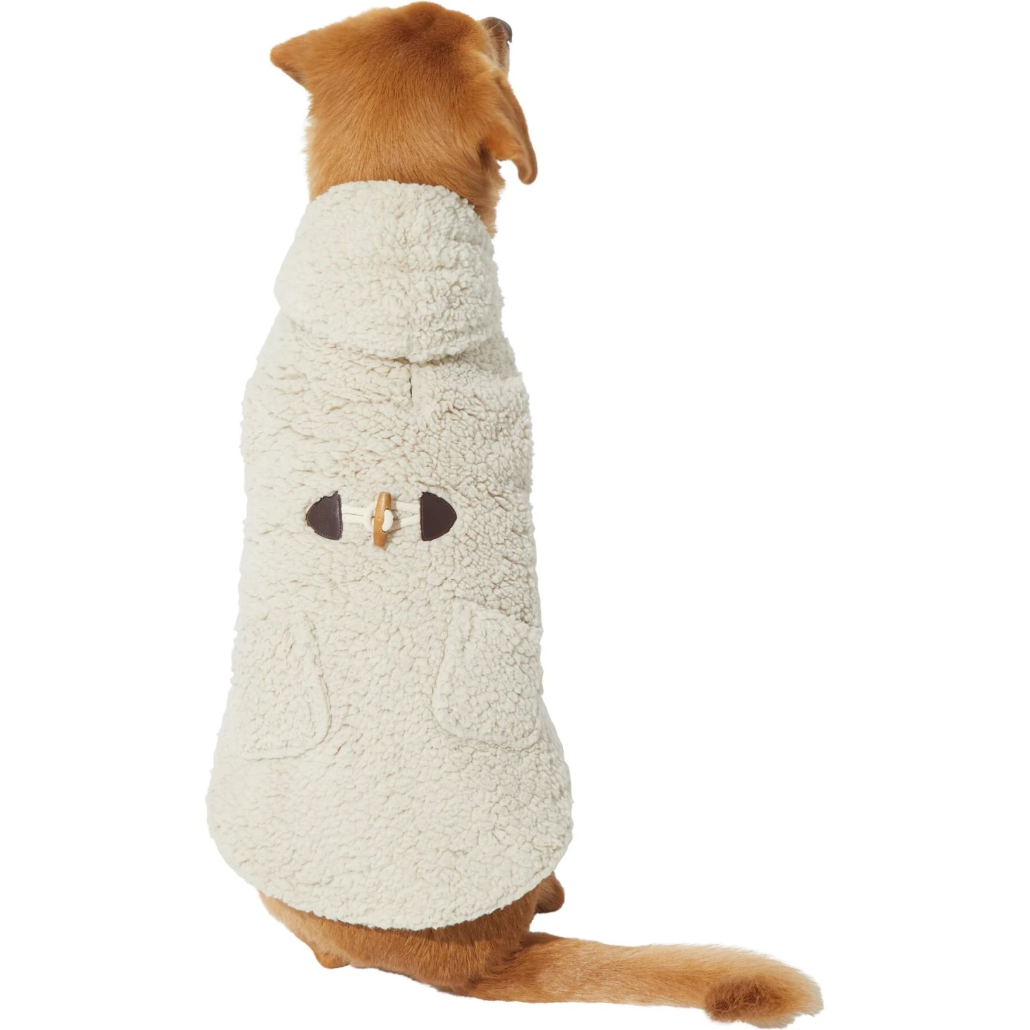 Frisco Lightweight Soft Sherpa Dog & Cat Coat, Oatmeal 3 Frisco Lightweight Soft Sherpa Dog & Cat Coat, Oatmeal