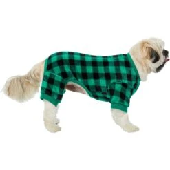 Frisco Dog & Cat Cozy Plush Fleece PJs, Green Plaid -Chewy 268517 PT2. AC SS1800 V1637669565