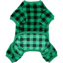 Frisco Dog & Cat Cozy Plush Fleece PJs, Green Plaid -Chewy 268517 PT4. AC SS1800 V1637682124
