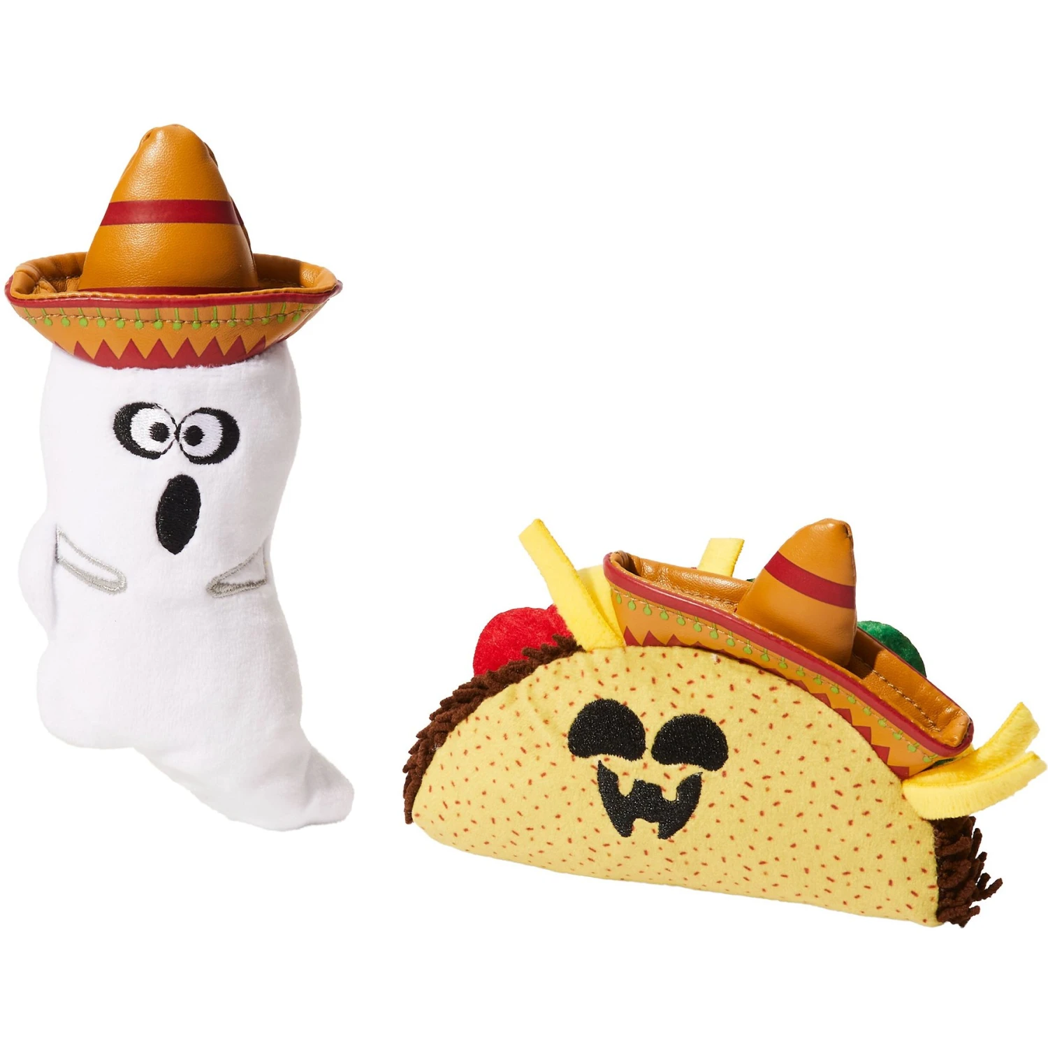Frisco Halloween Fiesta Ghost & Taco Plush Cat Toy With Catnip, 2 Count 3 Frisco Halloween Fiesta Ghost & Taco Plush Cat Toy With Catnip, 2 Count