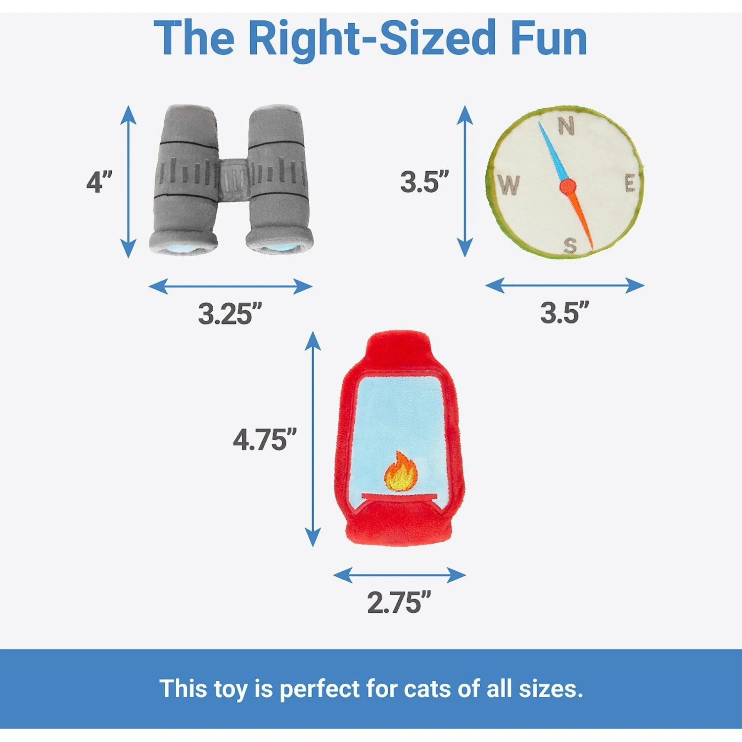 Frisco Camping Compass & Lantern Plush Cat Toy With Catnip, 2 Count 4 Frisco Camping Compass & Lantern Plush Cat Toy With Catnip, 2 Count - Image 2