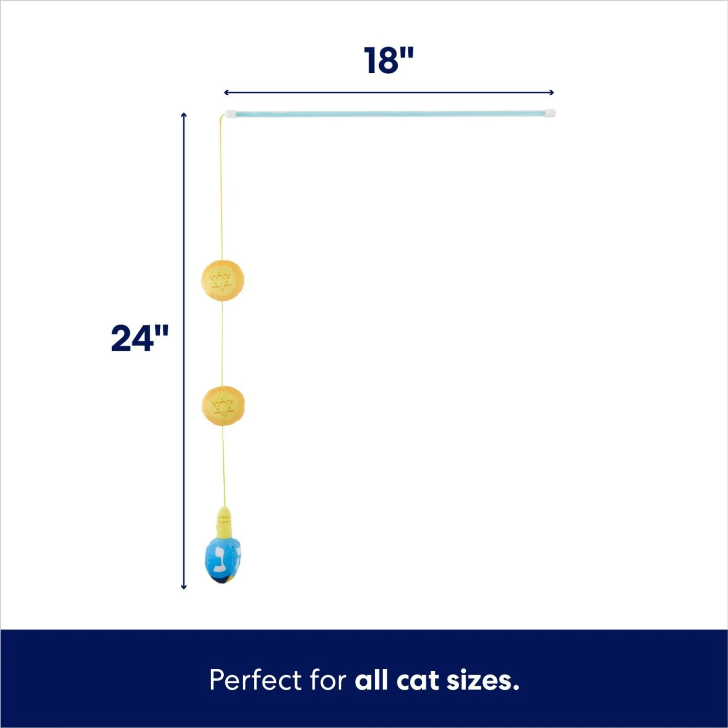 Frisco Holiday Hanukkah Teaser Cat Toy With Catnip, 2 Count 4 Frisco Holiday Hanukkah Teaser Cat Toy With Catnip, 2 Count - Image 2