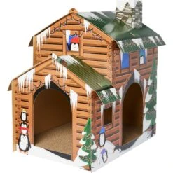 Featured Products 15 Frisco Holiday Log Cabin Cardboard Cat House