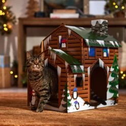 Frisco Holiday Log Cabin Cardboard Cat House 12 Frisco Holiday Log Cabin Cardboard Cat House -Chewy 287287 PT4. AC SS1800 V1695045245