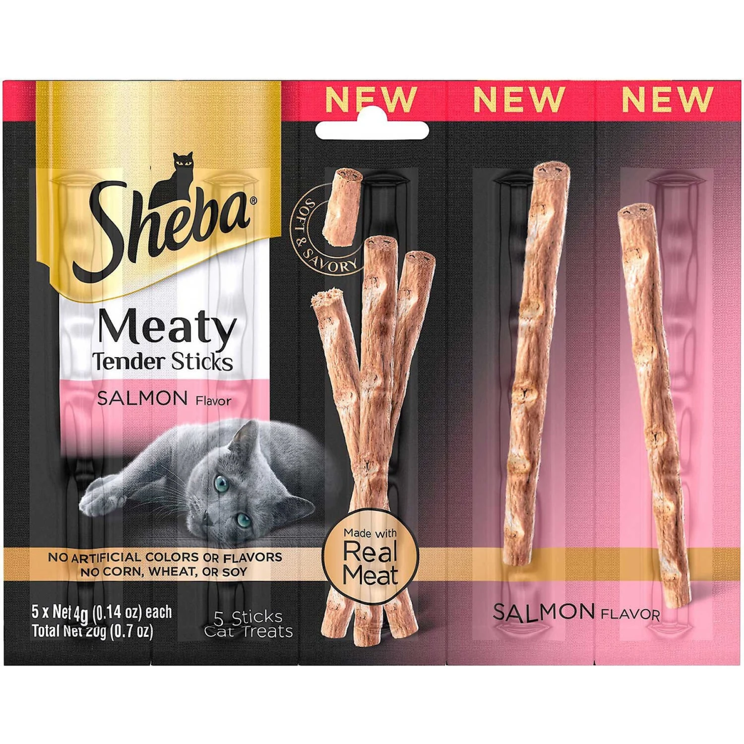 Sheba Meaty Tender Sticks Salmon Flavored Soft Adult Cat Treats & Frisco Plush, Teaser, Ball & Tunnel Variety Pack Cat Toy With Catnip 4 Sheba Meaty Tender Sticks Salmon Flavored Soft Adult Cat Treats & Frisco Plush, Teaser, Ball & Tunnel Variety Pack Cat Toy With Catnip - Image 2