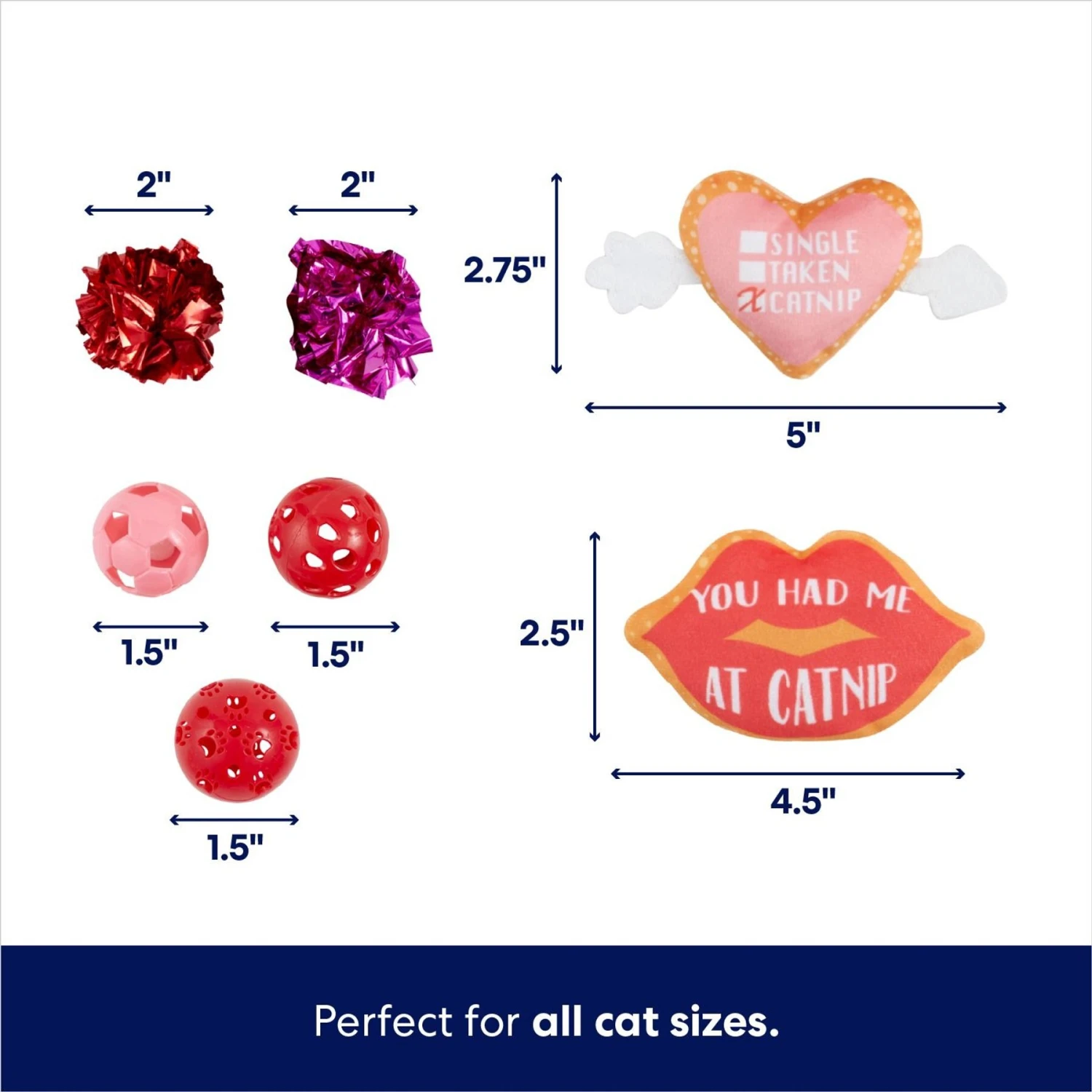 Frisco Valentine Variety Pack Cat Toy With Catnip, 13 Count 5 Frisco Valentine Variety Pack Cat Toy With Catnip, 13 Count - Image 3