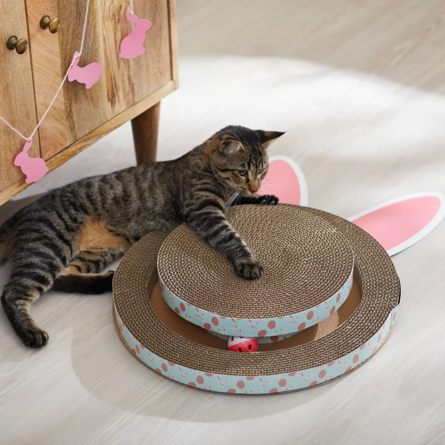 Frisco Easter Bunny Shaped Scratcher Cat Toy With Catnip 5 Frisco Easter Bunny Shaped Scratcher Cat Toy With Catnip - Image 3