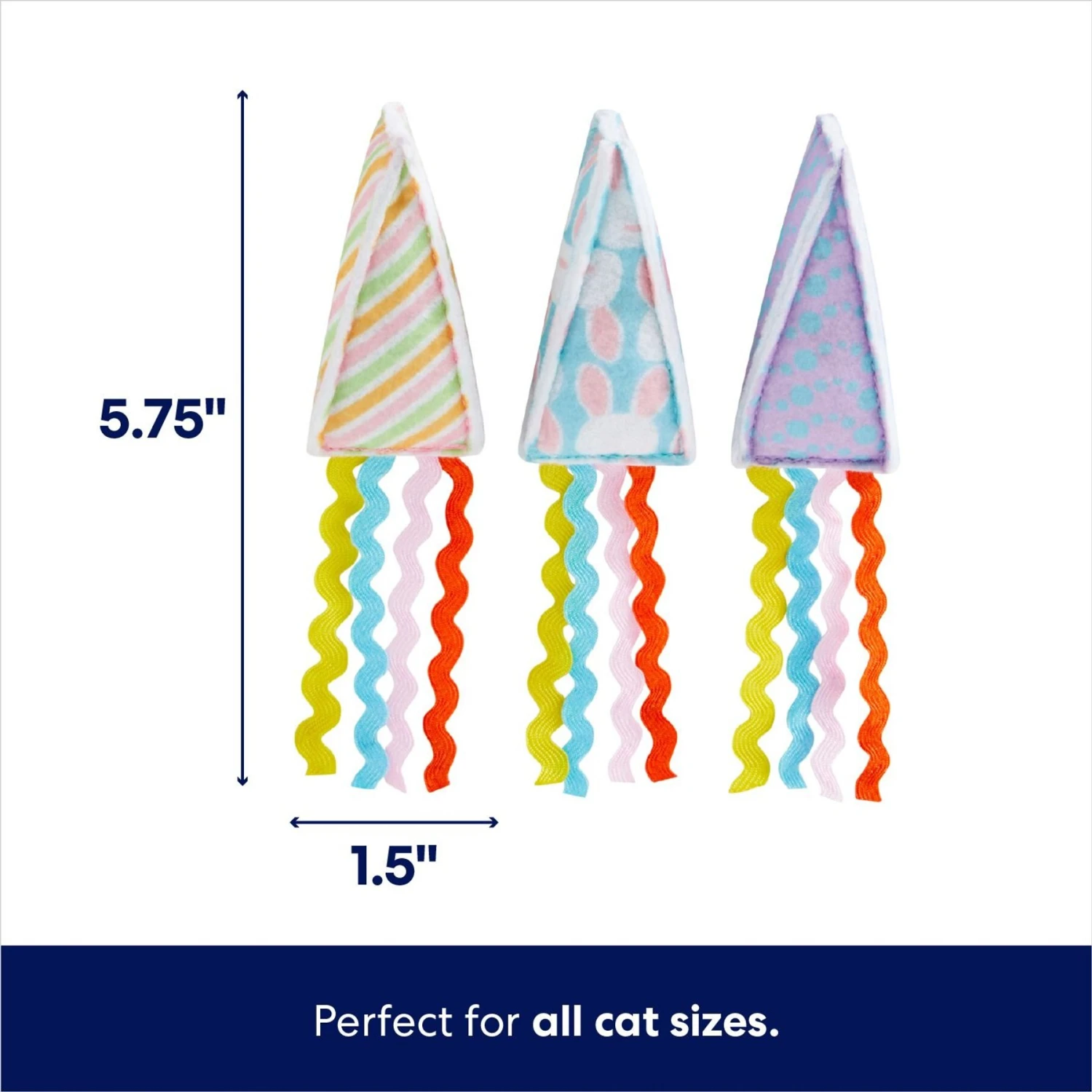 Frisco Spring Party Hat Kickers Cat Toy With Catnip 4 Frisco Spring Party Hat Kickers Cat Toy With Catnip - Image 2