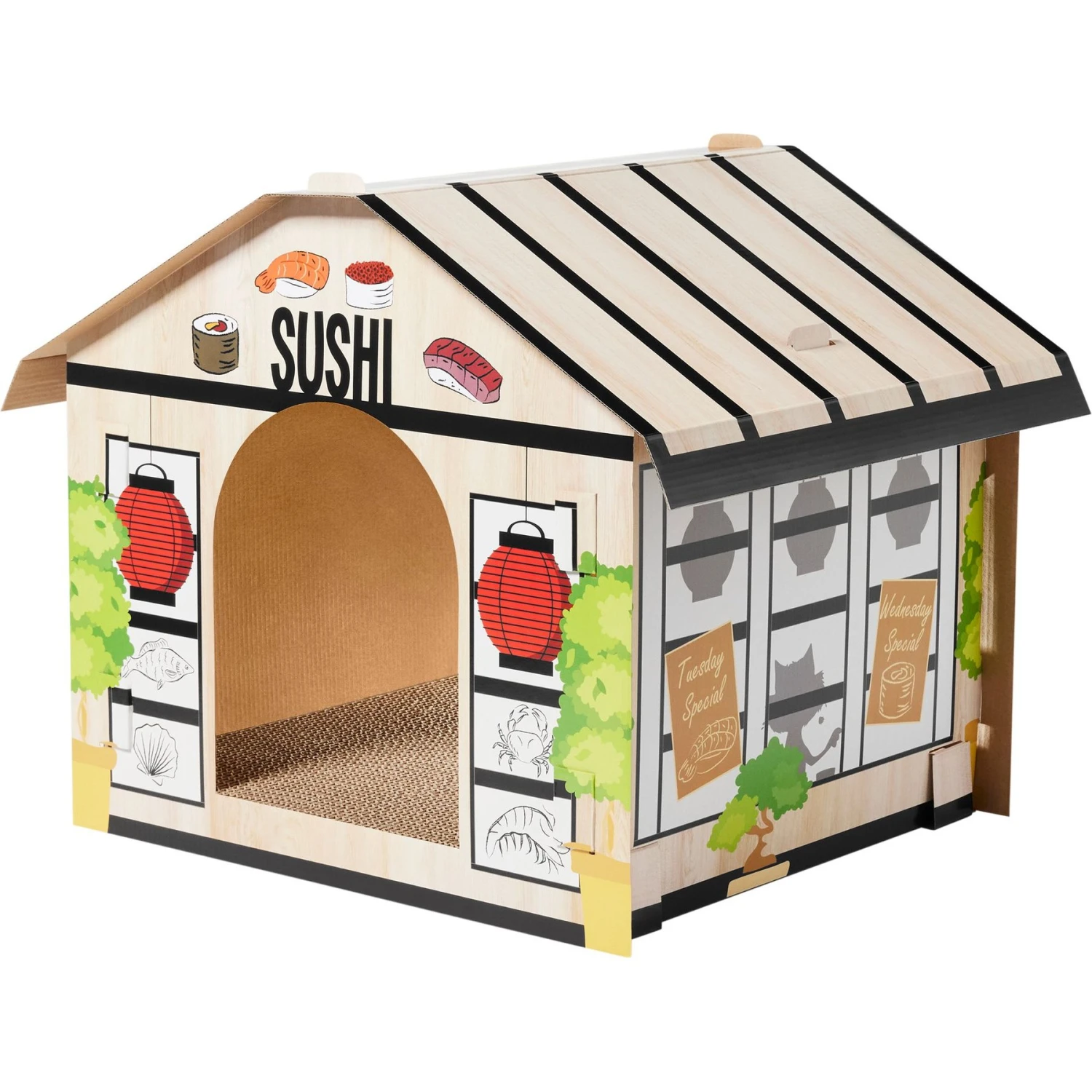 Frisco Sushi Shop Cardboard Cat House 3 Frisco Sushi Shop Cardboard Cat House