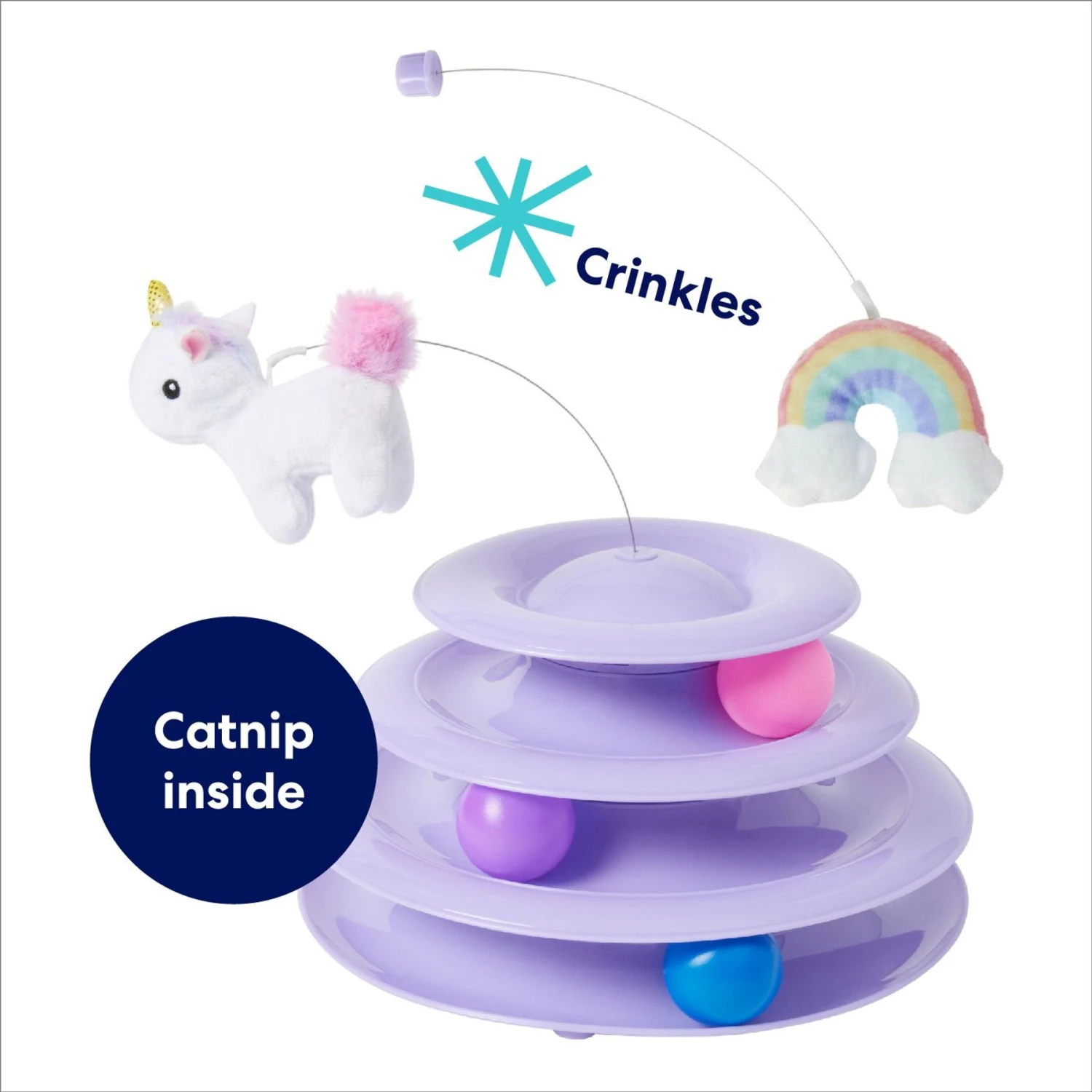 Frisco Unicorn & Rainbow Cat Tracks Cat Toy With Catnip 5 Frisco Unicorn & Rainbow Cat Tracks Cat Toy With Catnip - Image 3