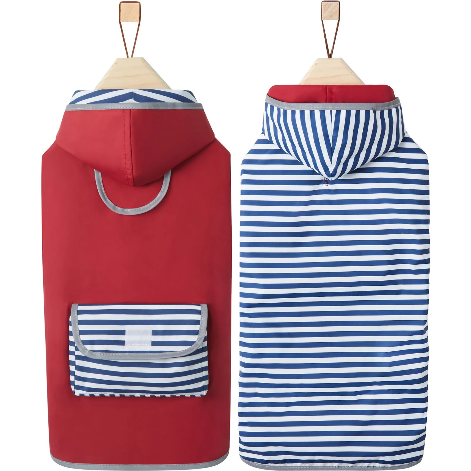 Frisco Lightweight Red Reversible Packable Dog Raincoat 6 Frisco Lightweight Red Reversible Packable Dog Raincoat - Image 4