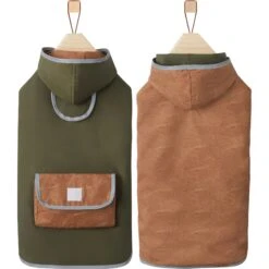 Frisco Lightweight Olive Reversible Packable Dog Raincoat -Chewy 315116 PT4. AC SS1800 V1646432195
