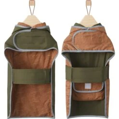 Frisco Lightweight Olive Reversible Packable Dog Raincoat -Chewy 315116 PT5. AC SS1800 V1646437977