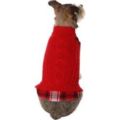 Frisco Plaid Cable Knit Dog & Cat Sweater 11 Frisco Plaid Cable Knit Dog & Cat Sweater -Chewy 353611 PT2. AC SS1800 V1659007313
