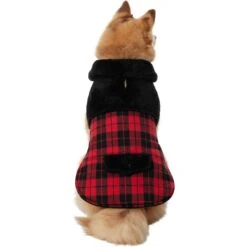 Frisco Mediumweight Plaid Faux Fur Dog & Cat Jacket -Chewy 353847 PT2. AC SS1800 V1661273430
