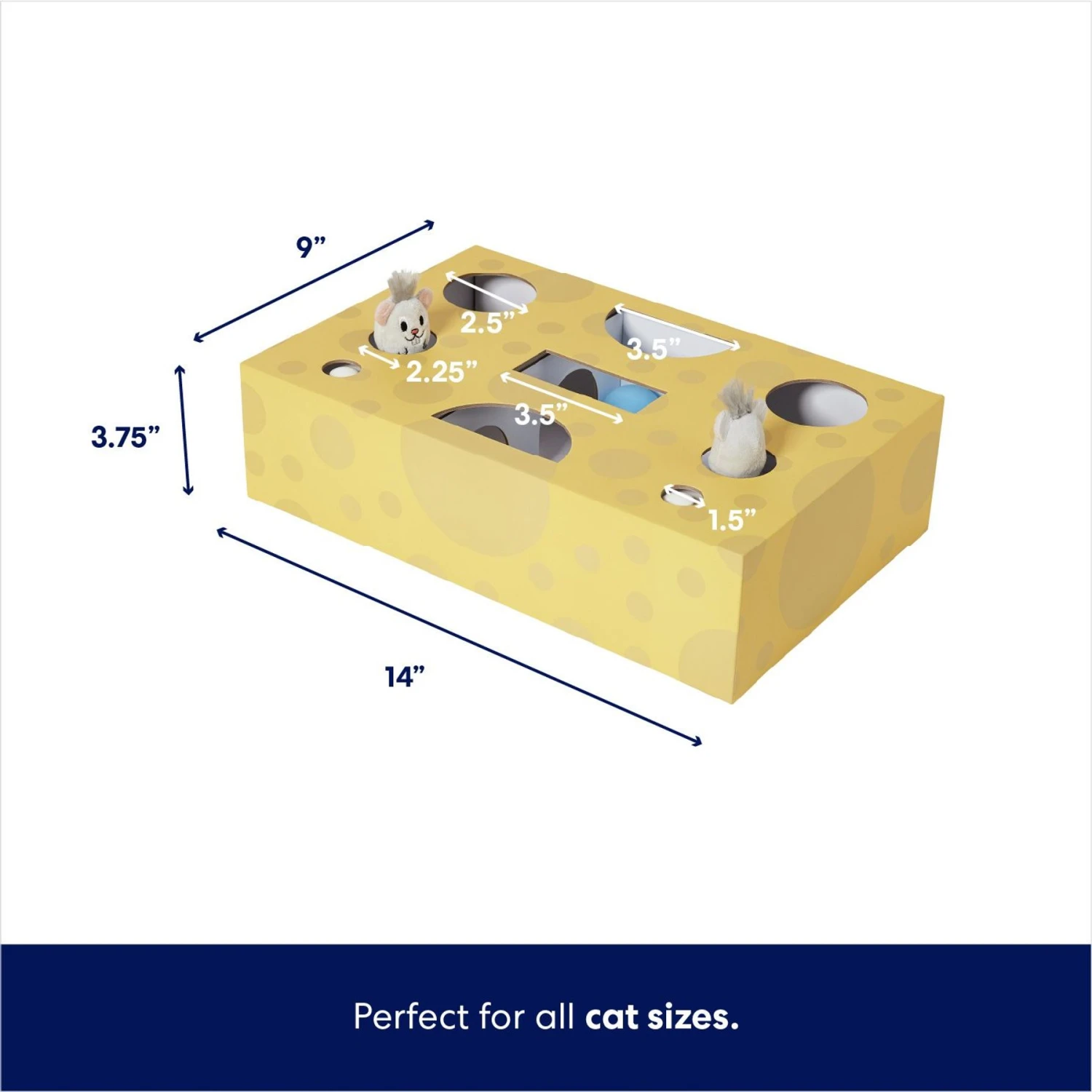 Frisco Cheese Interactive Maze Cardboard Cat Toy Box With Catnip 4 Frisco Cheese Interactive Maze Cardboard Cat Toy Box With Catnip - Image 2