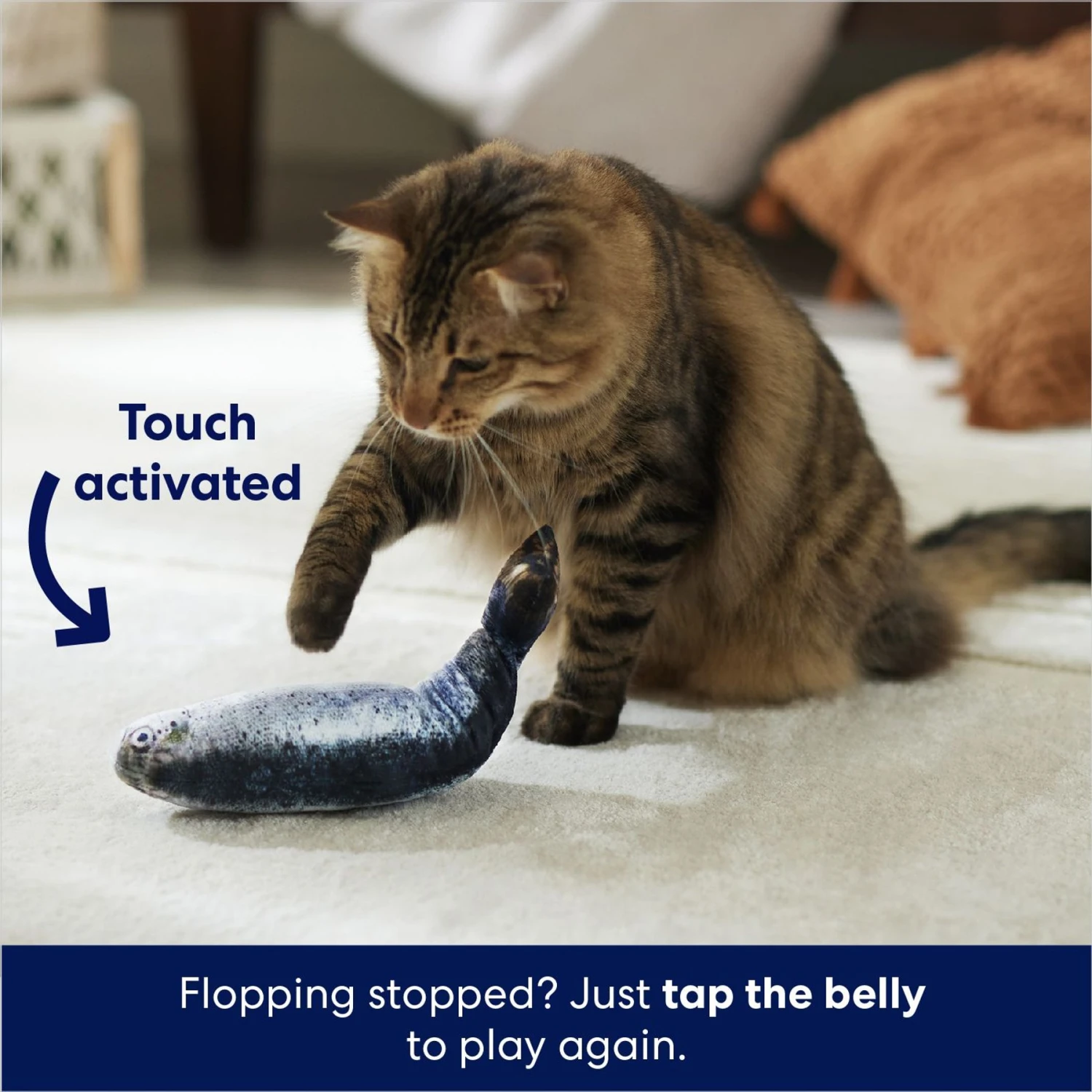 Frisco Interactive Flopping Fish Electronic Cat Toy With Catnip 7 Frisco Interactive Flopping Fish Electronic Cat Toy With Catnip - Image 5