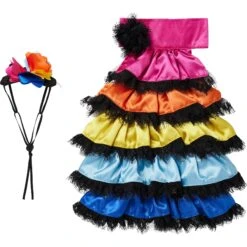 Frisco Ruffle Party Dog & Cat Dress + Headpiece -Chewy 707350 PT4. AC SS1800 V1689350668