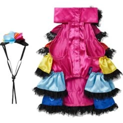 Frisco Ruffle Party Dog & Cat Dress + Headpiece -Chewy 707350 PT5. AC SS1800 V1689355422