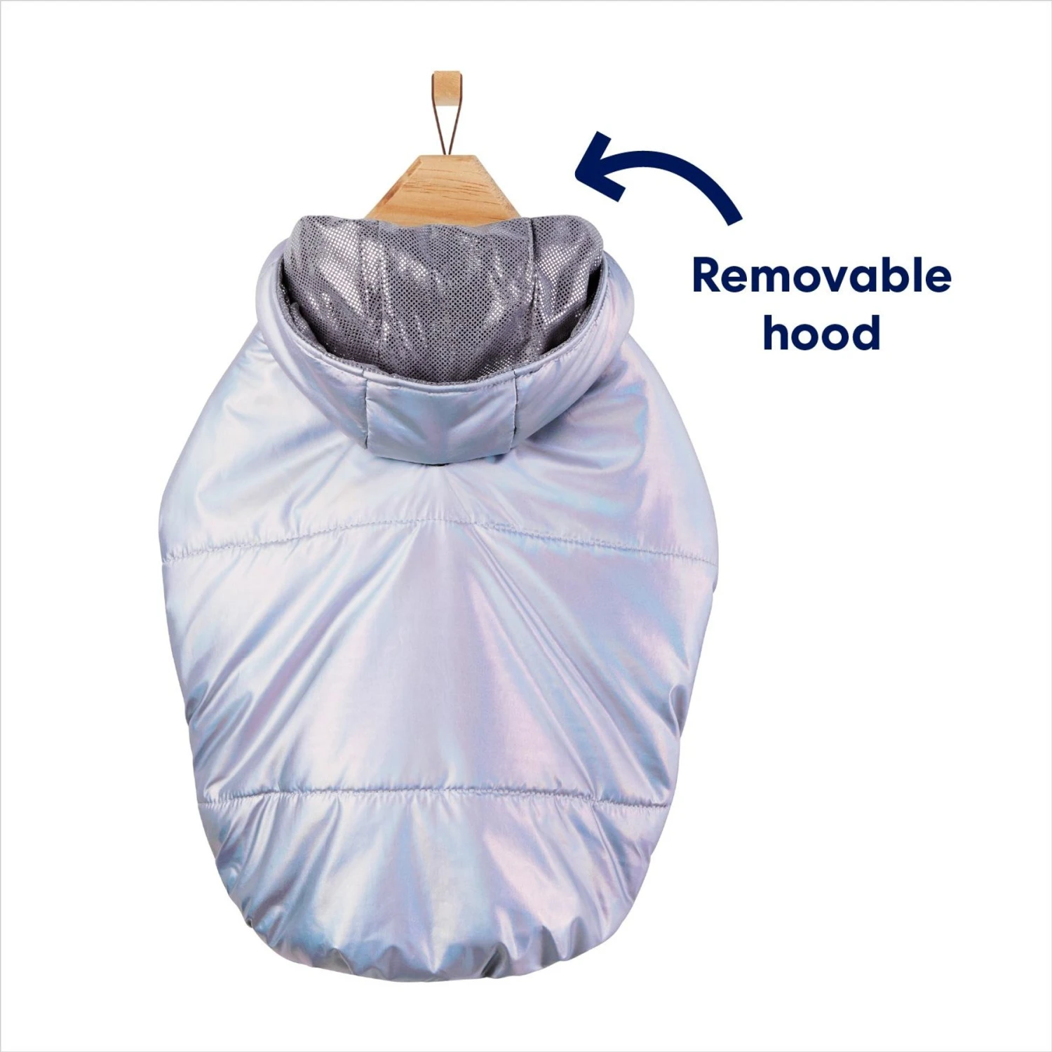 Frisco Heavy Weight Iridescent Quilted Dog & Cat Hooded Puffer Coat 6 Frisco Heavy Weight Iridescent Quilted Dog & Cat Hooded Puffer Coat - Image 4