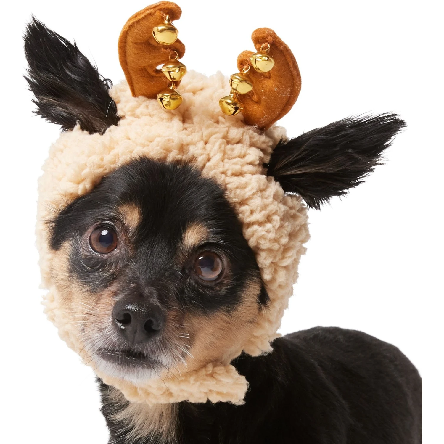 Frisco Sherpa Reindeer Dog & Cat Hat With Bells 5 Frisco Sherpa Reindeer Dog & Cat Hat With Bells - Image 3
