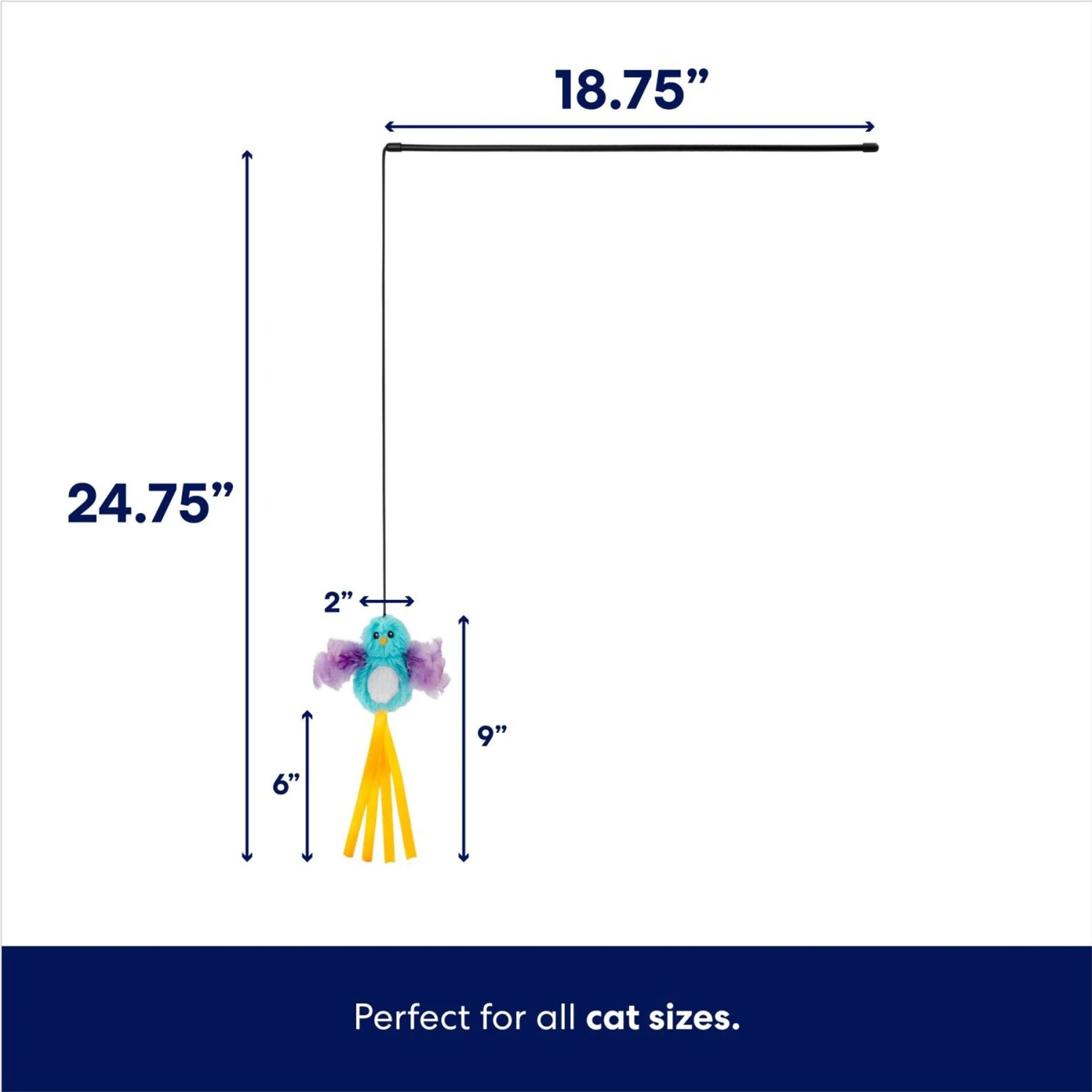 Frisco Squirrel Plush Cat Toy With Refillable Catnip & Frisco Bird With Feathers Teaser Wand Cat Toy With Catnip 9 Frisco Squirrel Plush Cat Toy With Refillable Catnip & Frisco Bird With Feathers Teaser Wand Cat Toy With Catnip - Image 7